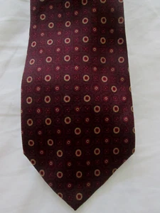 Vintage Estate YvesSaintLaurent YSL Paris All Silk Deep Burgundy Print Tie - Picture 1 of 4