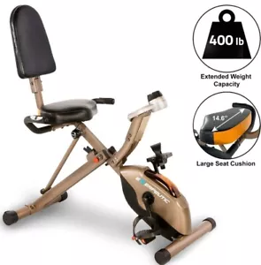 Exerpeutic 525Xlr Folding Maximum Capacity Gold Recumbent Exercise Bike - Picture 1 of 7