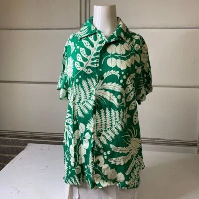 Женская рубашка TRASHY DIVA Freddy с коротким рукавом на пуговицах размер 3XL Botanist - Изображение 1 из 4