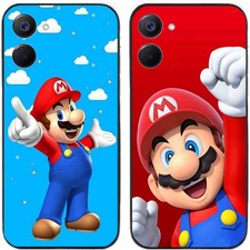 2 Pcs Cool Super Mario TPU Gel Back Phone Case Cover For Realme Phone