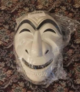 New White Halloween Cosplay Plastic Costume Play Happy Unibrow Mask - Picture 1 of 2
