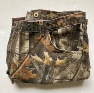 RealTree Hardwoods Camouflage Denim Hunting Pants with Reinforced Leg Size 42X30 - Picture 1 of 8