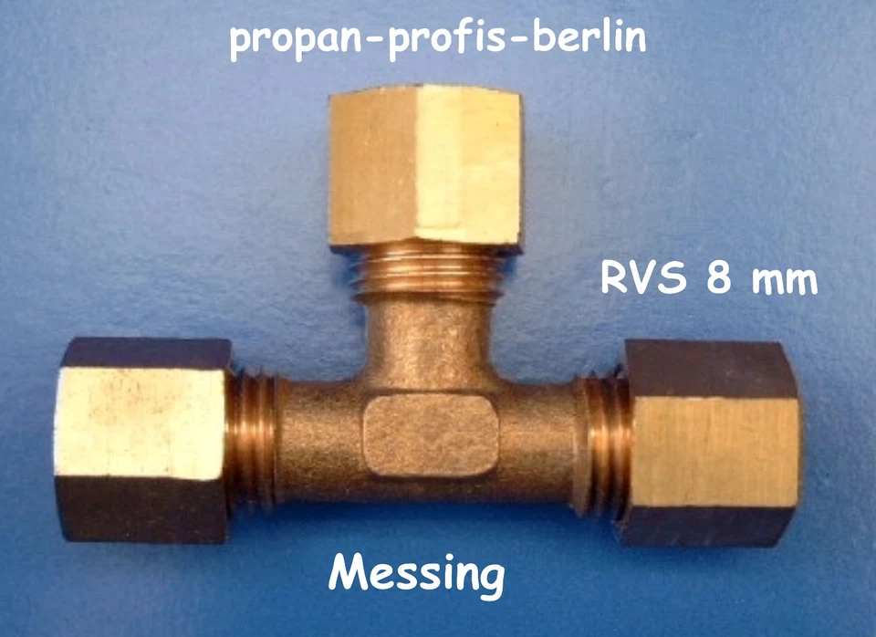 MARKENLOS Ermeto-Schneidringverschraubung Messing T 8 für Gasrohr