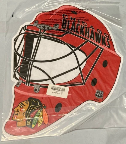 CHICAGO BLACKHAWKS NHL GOALIE MASK FELT WALL PENNANT 17" X 13" NEW Cover