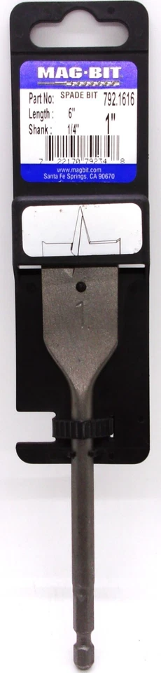 MAG.BIT  1", 1/4" Straight Shank, Steel, Spade Blade Drill Bit #792.1616 - Image 1 of 1