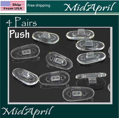 4 pares de almohadillas para nariz para gafas SILICONA de alta calidad push on vendedor de EE. UU. Foto 1 de 2