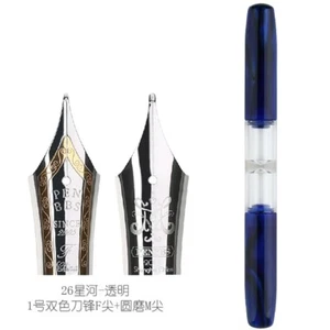 Penbbs 469-26SM Acrylic Fountain Pen Double Nibs Medium+Fine Dropper Writing #sn - Bild 1 von 9