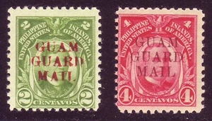 GUAM - GUARD MAIL - M7 & M8 ( 1c & 2c w Red Ovpt ) - PO FRESH - MNH !! - Picture 1 of 2