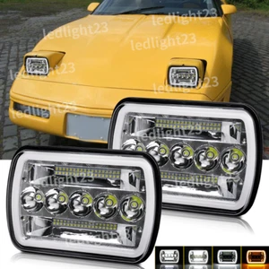 Fit Chevy Corvette C4 1984 1985 1986 1987 1988 1989 1990 Pair 7x6 LED Headlights - Picture 1 of 16