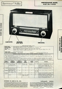 Vintage Sam's Photofact/Schematic Folder Westinghouse Model #H-157 ch. V-2122 SFF66 - Bild 1 von 1