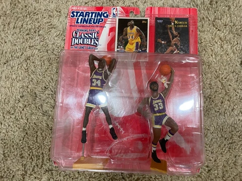 1997 Starting Lineup Shaquille O'Neal Kareem Abdul Jabbar LA Los Angeles Lakers Cover