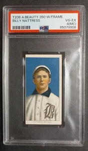 1909-11 T206 - Billy Nattress - American Beauty 350 w/Frame - POP 1, 2^ - PSA 4 - Picture 1 of 2