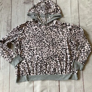 Cuddl Duds L Large 14 16 Ultra Soft Comfort Hooded Pajama Top Pink Leopard Print - Picture 1 of 6