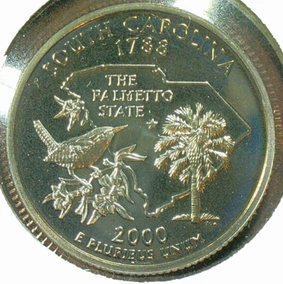 UNITED STATES-2000 "S" CLAD PR ST. QUARTER-.25c-"SOUTH CAROLINA" KM# 307 UNC/AU - Image 1 of 3