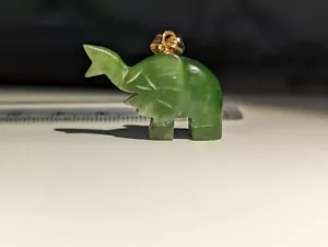 Vintage Jade / Jadeite Carved Elephant Animal Pendant from Taiwan - Picture 1 of 4