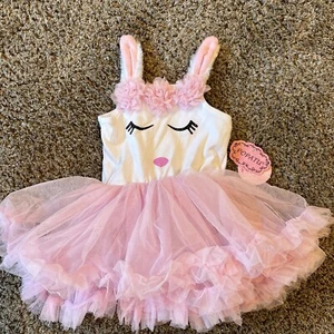 Popatu Toddler Girl New Baby Bunny Toddler Tulle Dress 18 Mo Party Play dress - Picture 1 of 8