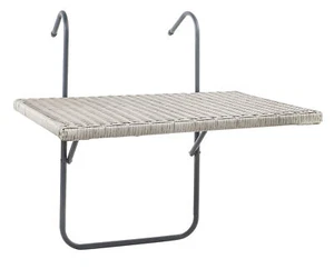 Balkontisch Rattan - 60x40 cm - Metall Klapptisch Balkon Hänge Tisch klappbar - Bild 1 von 3