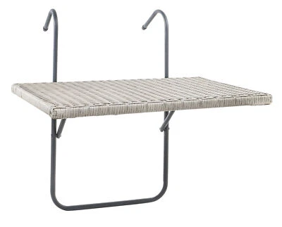 Balkontisch Rattan - 60x40 cm - Metall Klapptisch Balkon Hänge Tisch klappbar - Bild 1 von 3