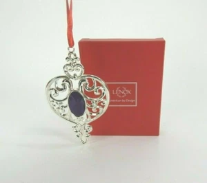Lenox Bejeweled Spire Christmas Ornament Silverplate Holiday Purple Jewel - Picture 1 of 3