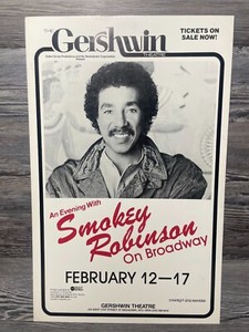 SMOKEY ROBINSON ON BROADWAY, GERSHWIN THEATRE, BROADWAY WINDOW CARD/POSTER
