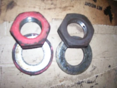 VINTAGE FORD  8 N  TRACTOR - REAR AXLE NUT / WASHER SET - Image 1 of 2