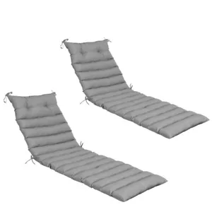 2PCS Set Outdoor Lounge Chair Cushion Patio Funiture Seat Cushion Lounge Cushion - Picture 1 of 11
