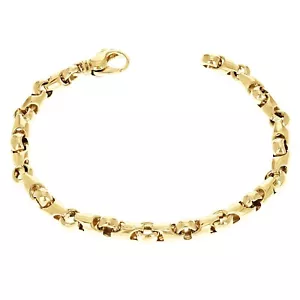 14 Karat Gelbgold handgefertigtes massives Gliederarmband 7,5 Zoll 4,8 mm 18,3 Gramm - Bild 1 von 4