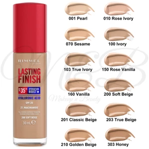 Rimmel Lasting Finish 35Hr Foundation SPF 20 30ml *CHOOSE SHADE* - Picture 1 of 17