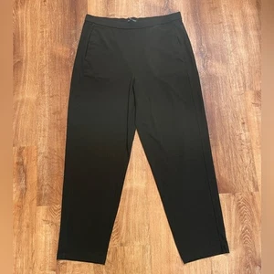 Eileen Fisher Womens High Waist Pull On Jersey Pants Size Large Black Pockets - Picture 1 of 7