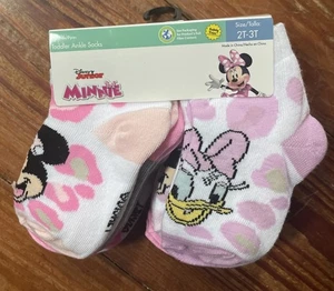 NEW Disney Minnie Mouse Toddlers' Ankle Socks 10ct Pack Size 2T-3T - Picture 1 of 3