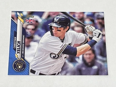 2020 Topps UK Edition Baseball Blue #/75 - Christian Yelich - Milwaukee Brewers - Image 1 of 3