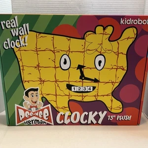 Pee-Wee Herman CLOCKY 13" Plush Real Wall Clock By KIDROBOT SHIPS NOW NEW SEALED - Picture 1 of 4