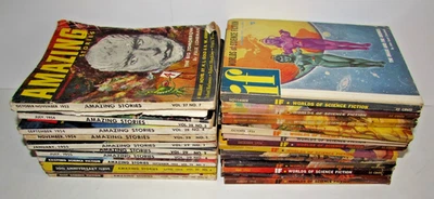 Lot 23 Vtg 1950s Amazing Stories Worlds Of IF Magazines Science Fiction Pulp SF - Image 1 of 4