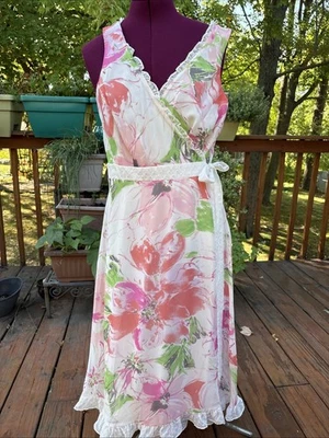 Vestido Jonathan Martin Floral Sin Mangas Chifón Envolvente Femenino Romántico Fluido 10 Foto 1 de 4