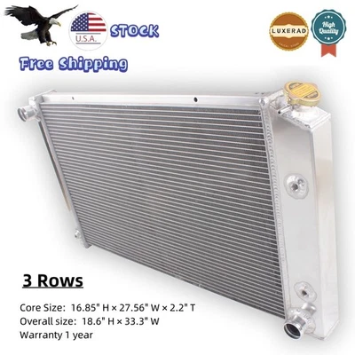 Radiador de aluminio para Pontiac Firebird 455 350 400 350 301 265 1974-1981 y 3 filas Foto 1 de 4