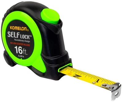 Komelon SL2816; 16' x 3/4" Self-Lock Tape Measure Clear  - Image 1 of 3