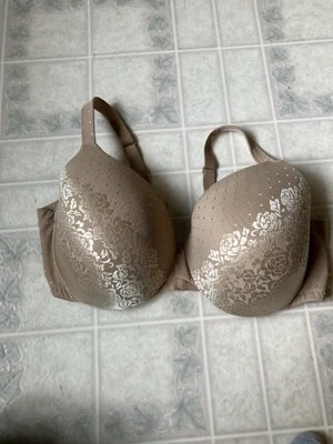 SOMA Stunning Support No Show Minimizer Underwire Floral Soft Nude Tan Bra 44DD - Image 1 of 4