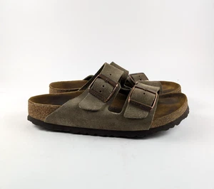Sandalias Birkenstock Arizona Sandalias Gamuza Cuero Moca EU 38 US 7 - Imagen 1 de 8