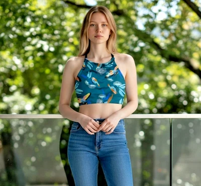 Top Nireta Patagonia para mujer talla XS Tasmania verde azulado loros nanogrip NUEVO $79 Foto 1 de 4