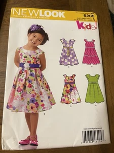 New Look Pattern 6205 Little Girls Dresses w/Sleeve~Skirt~Trim Options Sz 3-8 - Picture 1 of 2