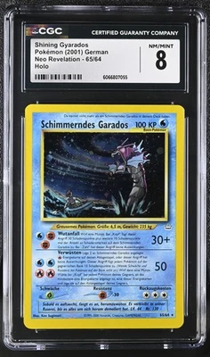 CGC 8 Shining Gyarados 2001 Neo Revelation German 65/64 Holo SWIRL Pokemon Card - Image 1 of 2
