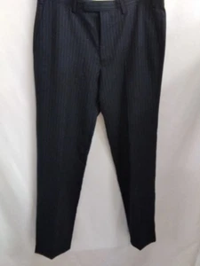 BNWT Marks & Spencer M&S Men's Navy Pinstripe Suit Work Trousers 100% Wool 36 33 - Picture 1 of 6