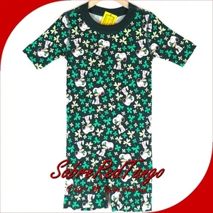 NWT HANNA ANDERSSON PEANUTS ORGANIC SHORT JOHNS PAJAMAS SNOOPY SHAMROCK 110 5 - Picture 1 of 4