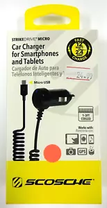 SCOSCHE Micro USB 2.4 Amp / 12 Watt Rapid Car Charger for Smartphones + More - Picture 1 of 2