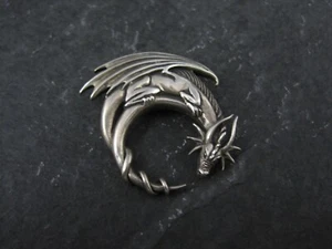 Jessica Galbreth Dragon Moon 925 Sterling Silver Pendant Fine Fantasy Jewelry - Picture 1 of 9