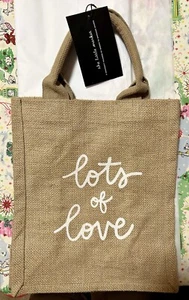 The Little Market braune Jute-Einkaufstasche - wiederverwendbar mit Worten "Viel Liebe" - Bild 1 von 4