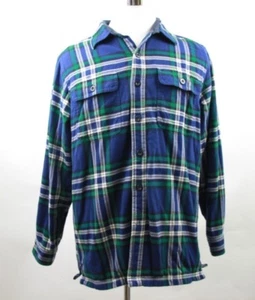 LL Bean Mens Plaid Long Sleeve Heavyweight Shirt Lined Size M 100% Cotton - Picture 1 of 5