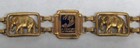 1933 CHICAGO A CENTURY OF PROGRESS GOLD FILLED BRACELET W/ BUDDHA & ELEPHANTS