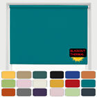 Teal Blackout Roller Blind Thermal Fabric Curtain Shades - Up to 240cm Width