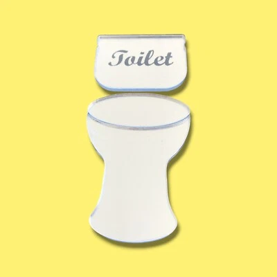 Акриловые зеркала в форме знака двери унитаза - различные размеры - Изображение 1 из 4